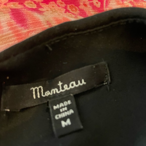 🌸🌸SALE! 4 FOR $20!MONTEAU Black Sleeveless Blouse w/ White Lace Accent Size M - Picture 6 of 7